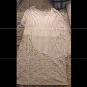 white dress with lace bottom